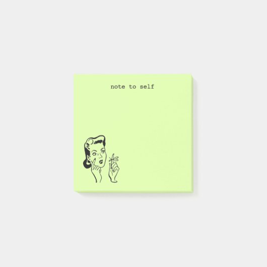 Grappig lime groen retro vrouw huisvrouw memo post-it® notes (Voorkant)