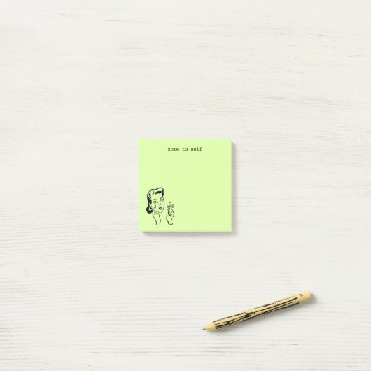 Grappig lime groen retro vrouw huisvrouw memo post-it® notes (Op bureau)