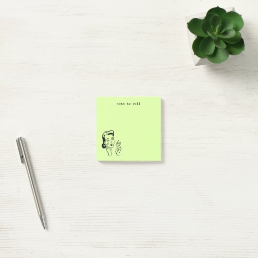 Grappig lime groen retro vrouw huisvrouw memo post-it® notes (Kantoor)