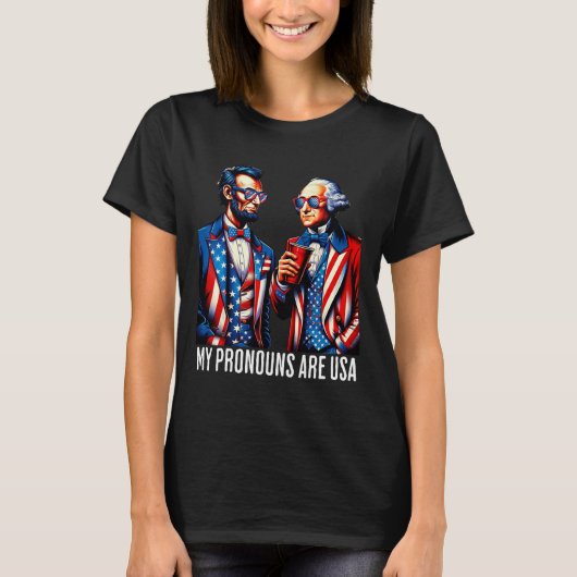 Grappig Lincoln Washington 4 juli Patriotic Pro T-shirt (Voorkant)