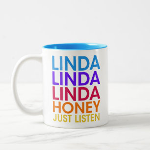GRAPPIG, LINDA LINDA HONEY LUISTER, CADEAU TWEEKLEURIGE KOFFIEMOK