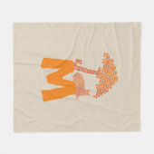 Grappig linnen look rode kat paraplu monogram deke fleece deken (Voorkant (Horizontaal))