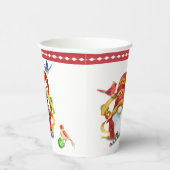 Grappig lint kabouter met vogels kerst papier beke papieren bekers (Rechts)