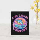 Grappig Live Lach Lobotomie Dolfijn Groovy Kaart (Gele Bloem)