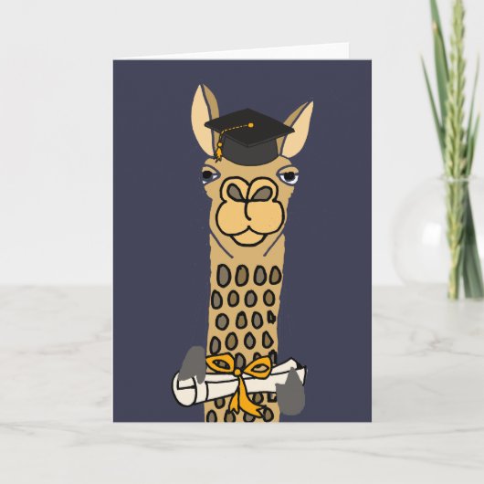 Grappig Llama Afstuderen Art Design Kaart (Voorkant)