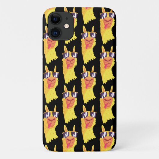 Grappig Llama Gezicht Met Bril Patroon Case-Mate i iPhone Case (Achterkant)
