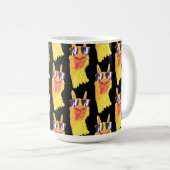 Grappig Llama Gezicht Met Bril Patroon Koffiemok (Voorkant rechts)