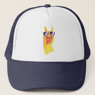 Grappig Llama Gezicht Met Bril Trucker Hoed  Pet