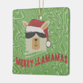 Grappig Llama Kerstversiering - Vrolijk Llama's Keramisch Ornament (Links)