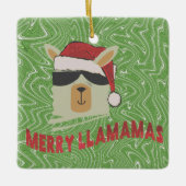 Grappig Llama Kerstversiering - Vrolijk Llama's Keramisch Ornament (Voorkant)