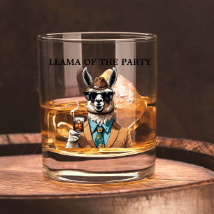 Grappig Llama Pun Life of the Party Cool Whisky Glas