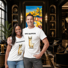 Grappig Llama T-Shirt met 'Spit Happens'