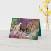 Grappig! Llamas walking on clouds Kaart (Gele Bloem)