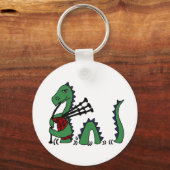 Grappig Loch Ness Monster die Doedelzak Speelt Sleutelhanger (Voorkant)