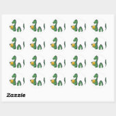 Grappig Loch Ness Monster Drink Bier Cartoon Ronde Sticker (Vel)