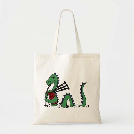 Grappig loch ness monster het spelen van de doedel tote bag (Voorkant)