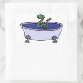 Grappig Loch Ness monster in bad Rechthoekige Sticker (Tas)