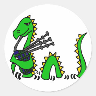 Grappig Loch Ness Monster Spelen Bagpipes Sticker