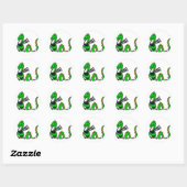 Grappig Loch Ness monster spelen blauwe doedelzak Ronde Sticker (Vel)