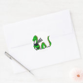Grappig Loch Ness monster spelen blauwe doedelzak Ronde Sticker (Envelop)