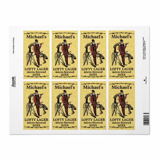 Grappig Lofty Lager Bierlabel Etiket (Full Sheet)