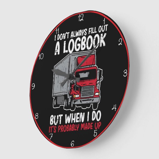 Grappig logboek rode trucker grote klok (Hoek)
