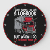 Grappig logboek rode trucker grote klok (Voorkant)