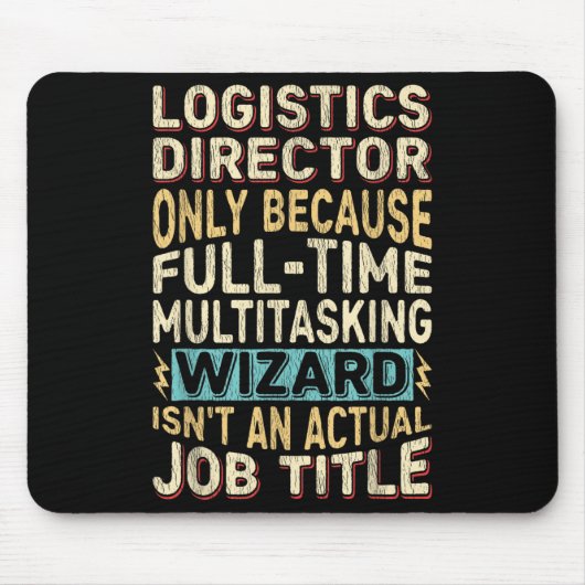 Grappig Logistiek Directeur Multitasking Wizard Qu Muismat (Voorkant)