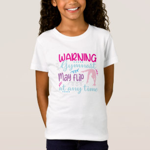 Grappig logo gymnast meisje roze blauw kan schatti t-shirt