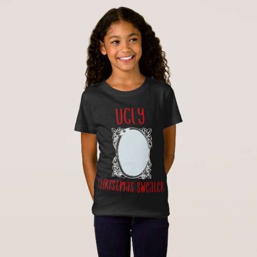 Grappig lomp kerstkeuken met spiegel-Mannen vrouwe T-shirt (Voorkant volledig)