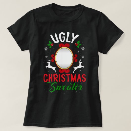 Grappig lomp kerstkeuken met spiegel t-shirt (Design voorkant)