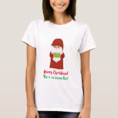 Grappig lomp kerstkoepel gekleed in rood op wit t-shirt (Voorkant)