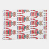 Grappig lomp met kerstkeuken, kapotte kattenloop theedoek (Horizontaal)