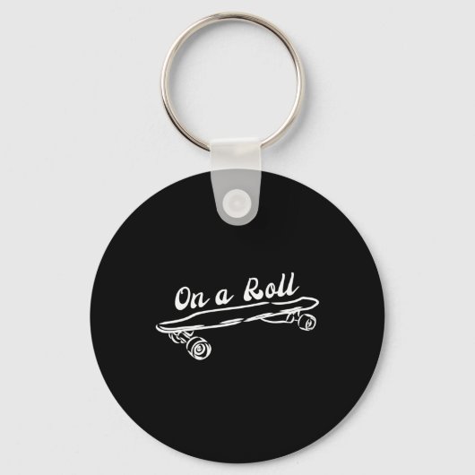 Grappig Longboard Skateboarden Cadeau Vintage Skat Sleutelhanger (Voorkant)