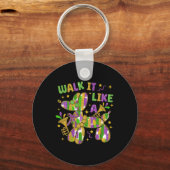 Grappig lopen als een hond Mardi Gras Groovy Sleutelhanger (Voorkant)