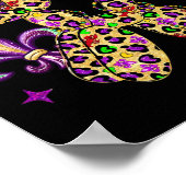 Grappig lopen het als een hond Mardi Gras Leopard  Poster (Hoek)