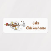 Grappig lopen koele kip cartoon gepersonaliseerd labels (Design 1)