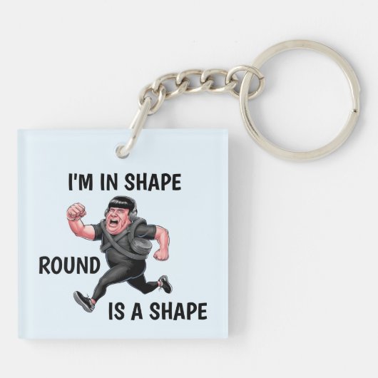 Grappig lopend Man Sleutelhanger (Achterkant)