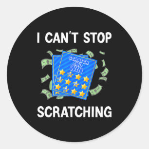 Grappig loterijticket outfit voor een liefhebber v ronde sticker