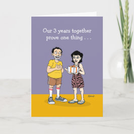 Grappig "Love Is" 3e bruiloft Jubileum Kaart