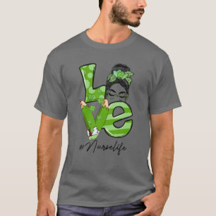 Grappig Love Messy Bun Nur. SeLife St Patrick Day T-shirt