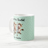 Grappig "Love Moo Bestie" Gepersonaliseerde Beste  Koffiemok (Voorkant links)