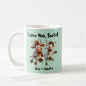 Grappig "Love Moo Bestie" Gepersonaliseerde Beste  Koffiemok (Links)