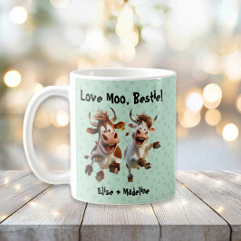 Grappig "Love Moo Bestie" Gepersonaliseerde Beste Koffiemok