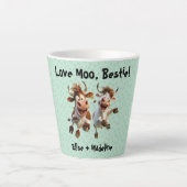 Grappig "Love Moo Bestie" Gepersonaliseerde Beste  Latte Mok (Voorkant)