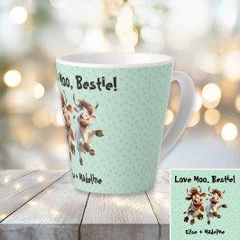 Grappig "Love Moo Bestie" Gepersonaliseerde Beste Latte Mok