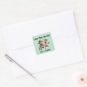 Grappig "Love Moo Bestie" Gepersonaliseerde Beste  Vierkante Sticker (Envelop)
