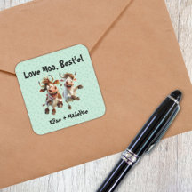 Grappig "Love Moo Bestie" Gepersonaliseerde Beste 