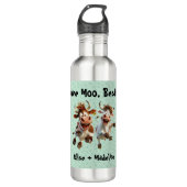 Grappig "Love Moo Bestie" Gepersonaliseerde Beste Waterfles (Voorkant)