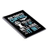 Grappig luchtverkeersbeheer dat je opgeeft notitieboek (Rechterzijde)